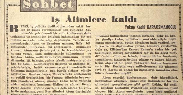 İş âlimlere kaldı