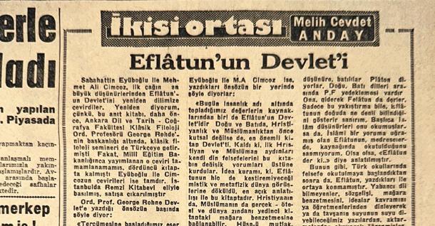 Eflâtun’un Devlet’i